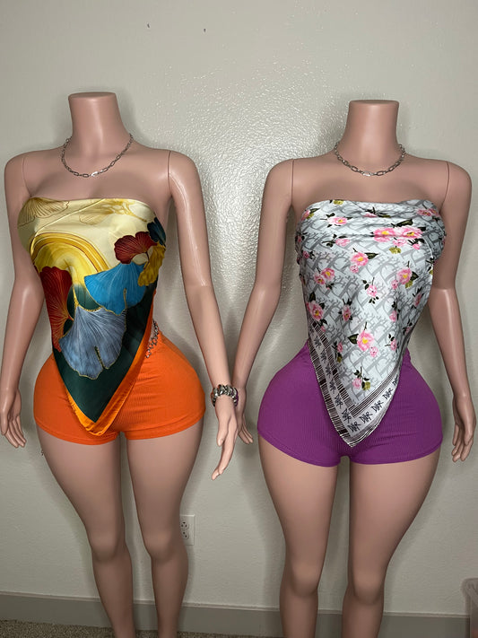 Satin Scarf Tops